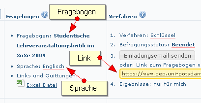 Fragebogen- und Sprachauswahl